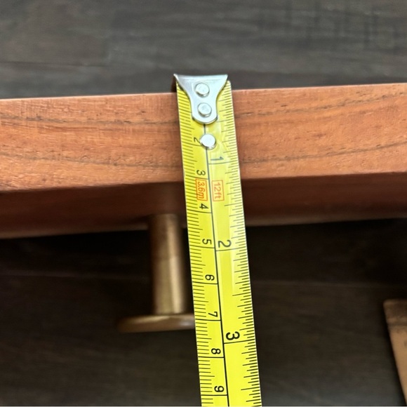 Artisan Natural Wood & Brass tone 4 hook coat rack w/hanging hardware - Picture 3 of 11